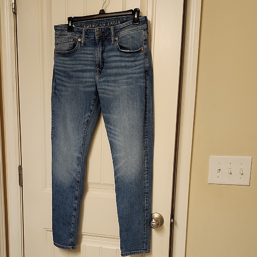 American Eagle Outfitters Blue Slim Straight Jeans